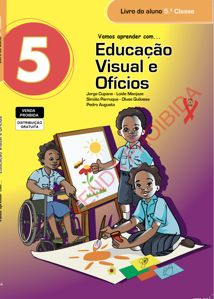 Capa do livro Educação Visual e Ofícios 5ª Classe