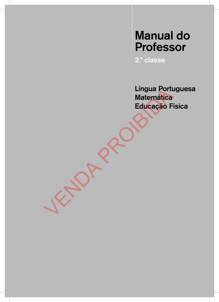 Capa do livro Manual do Professor 2ª Classe