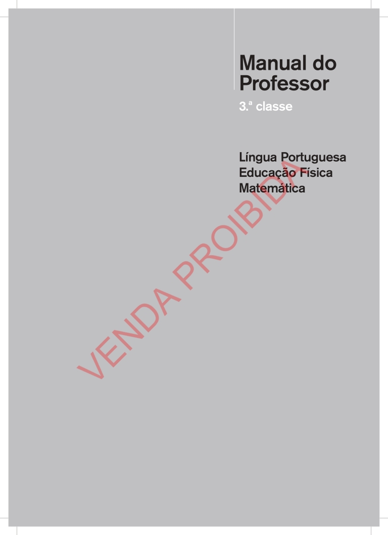 Manual do Professor 3ª Classe