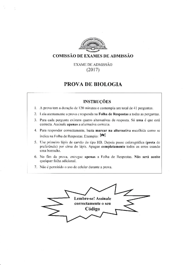 Biologia UP 2017 (Enunciado)