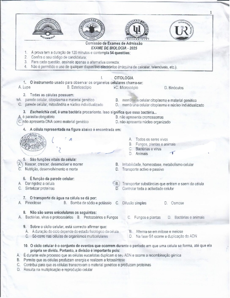 Biologia UP 2025 (Enunciado)