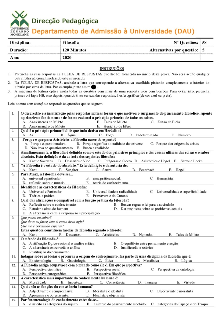 Capa de Filosofia UEM 2020 (Enunciado)