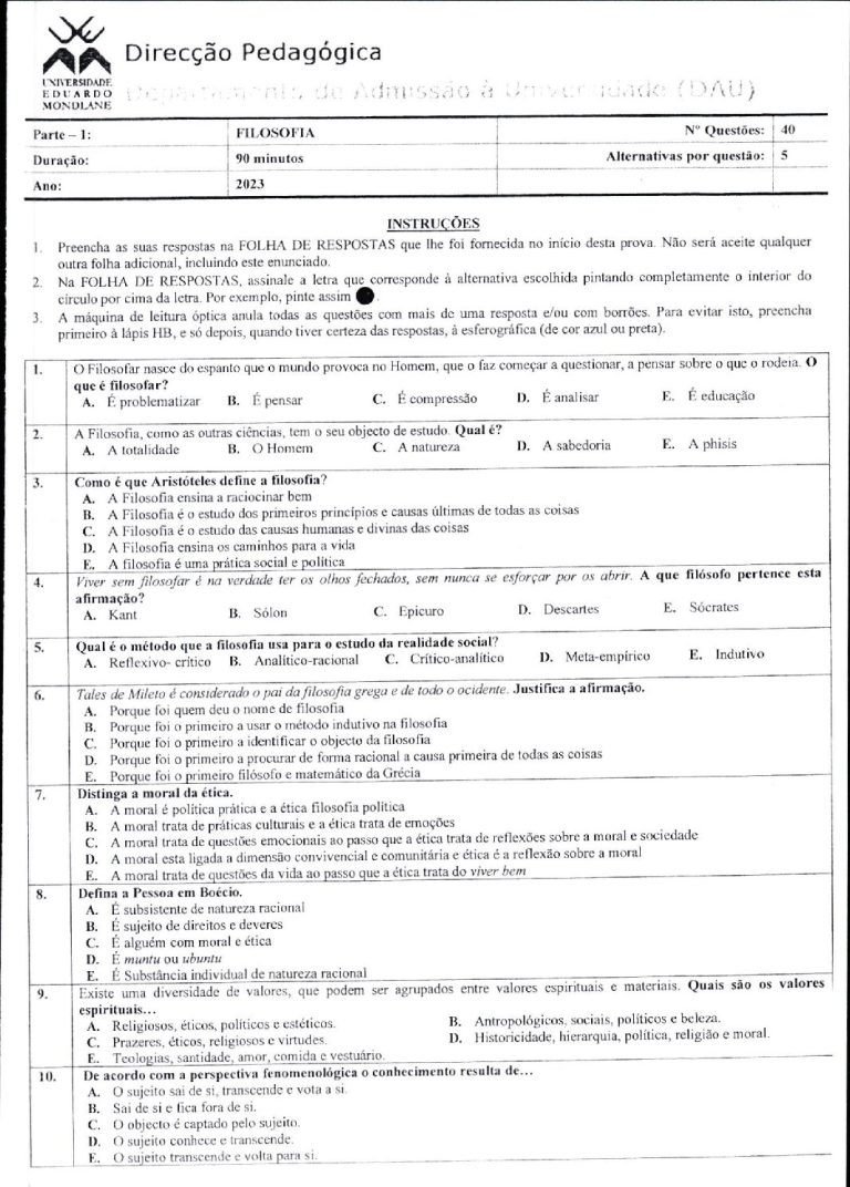 Filosofia UEM 2023 (Enunciado)