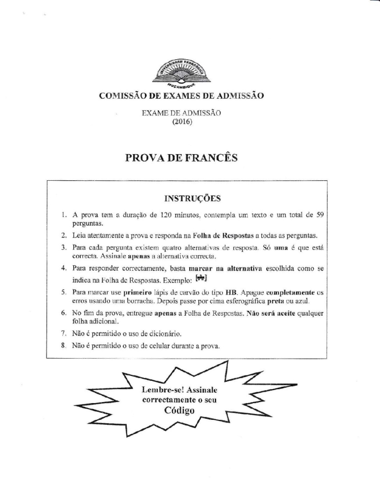 Francês UP 2016 (Enunciado)