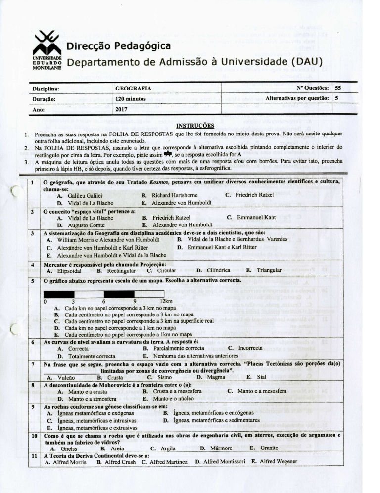 Geografia UEM 2017 (Enunciado)