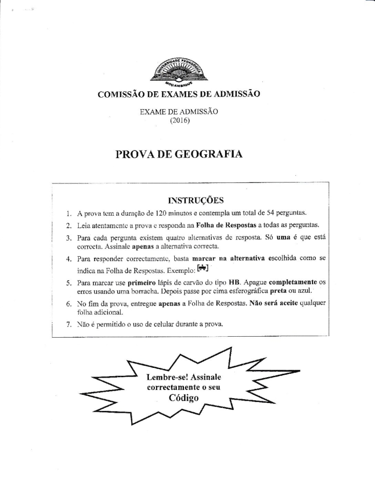 Geografia UP 2016 (Enunciado)