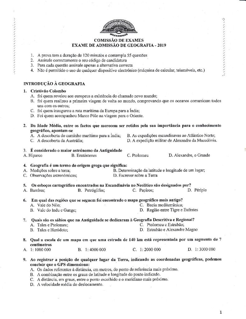 Capa de Geografia UP 2019 (Enunciado)