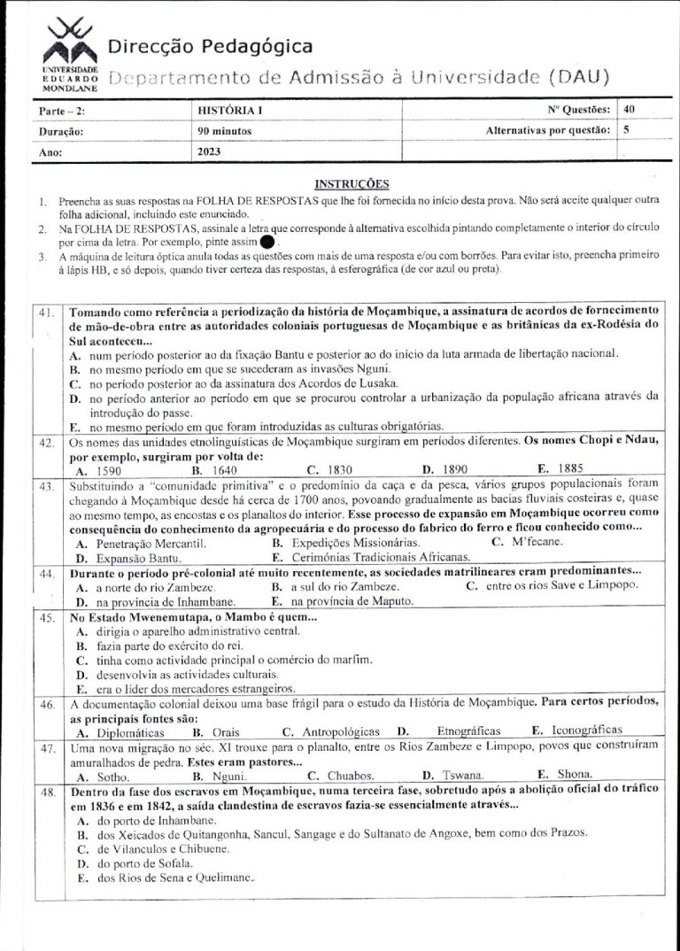 História 1 UEM 2023 (Enunciado)
