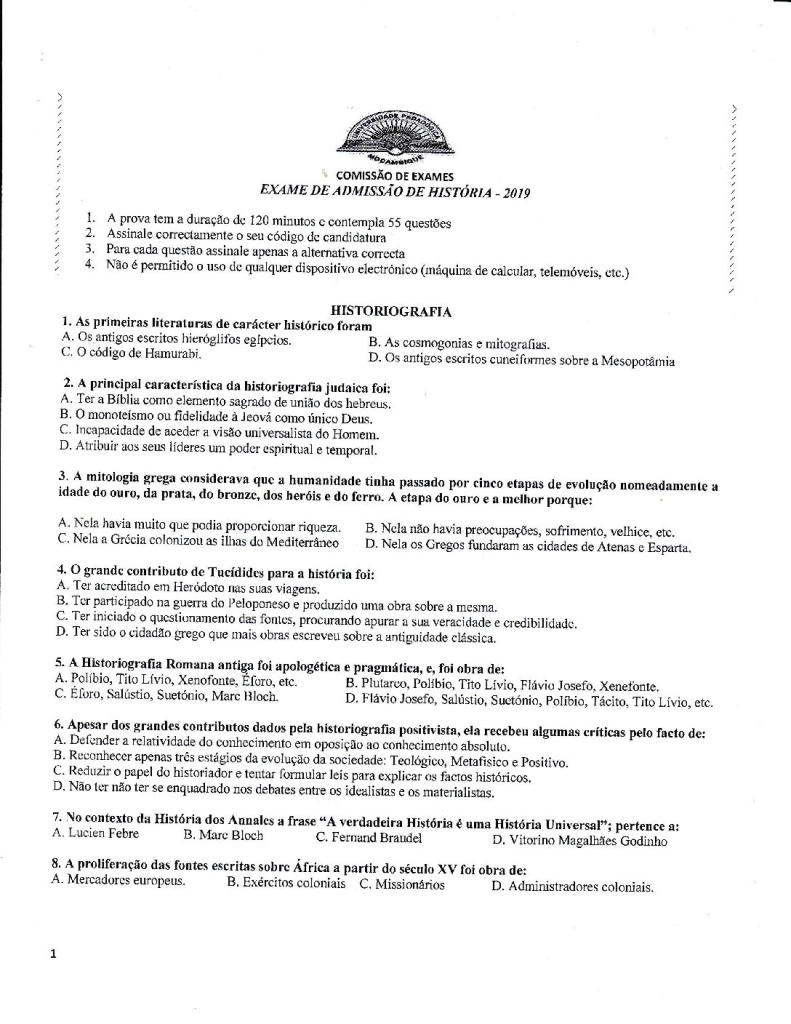 Capa de História UP 2019 (Enunciado)