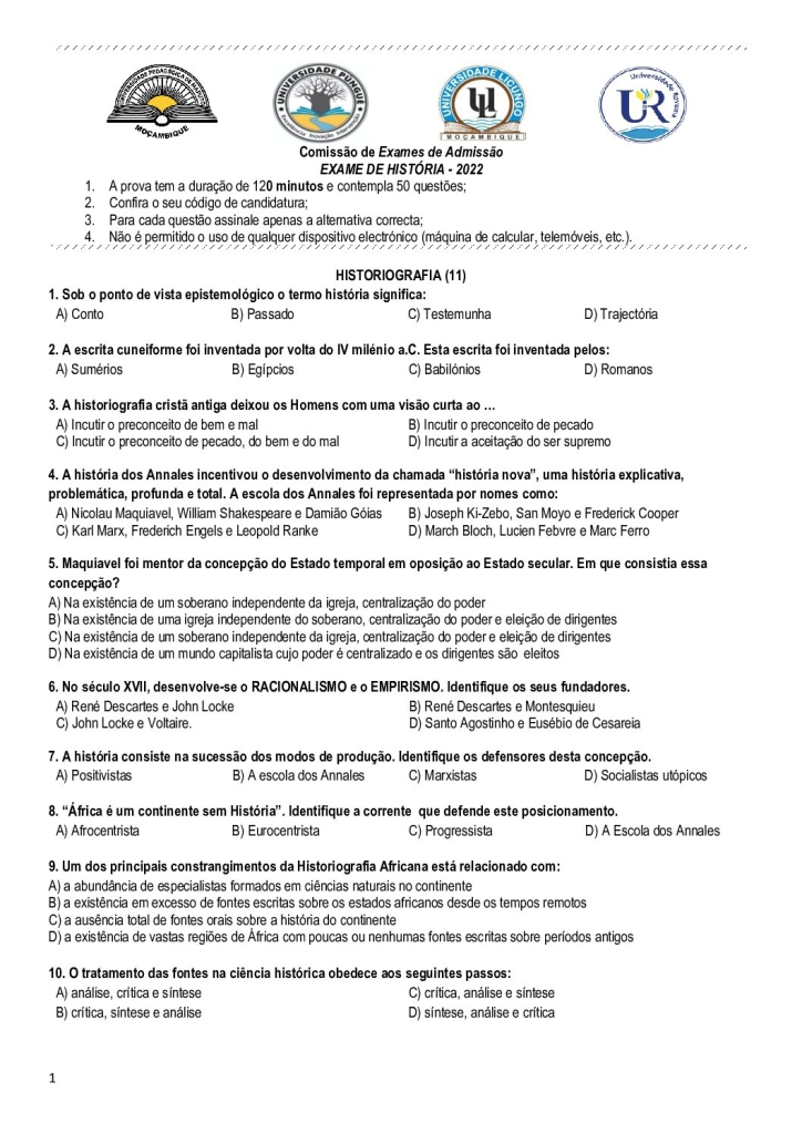 Capa de História UP 2022 (Enunciado)