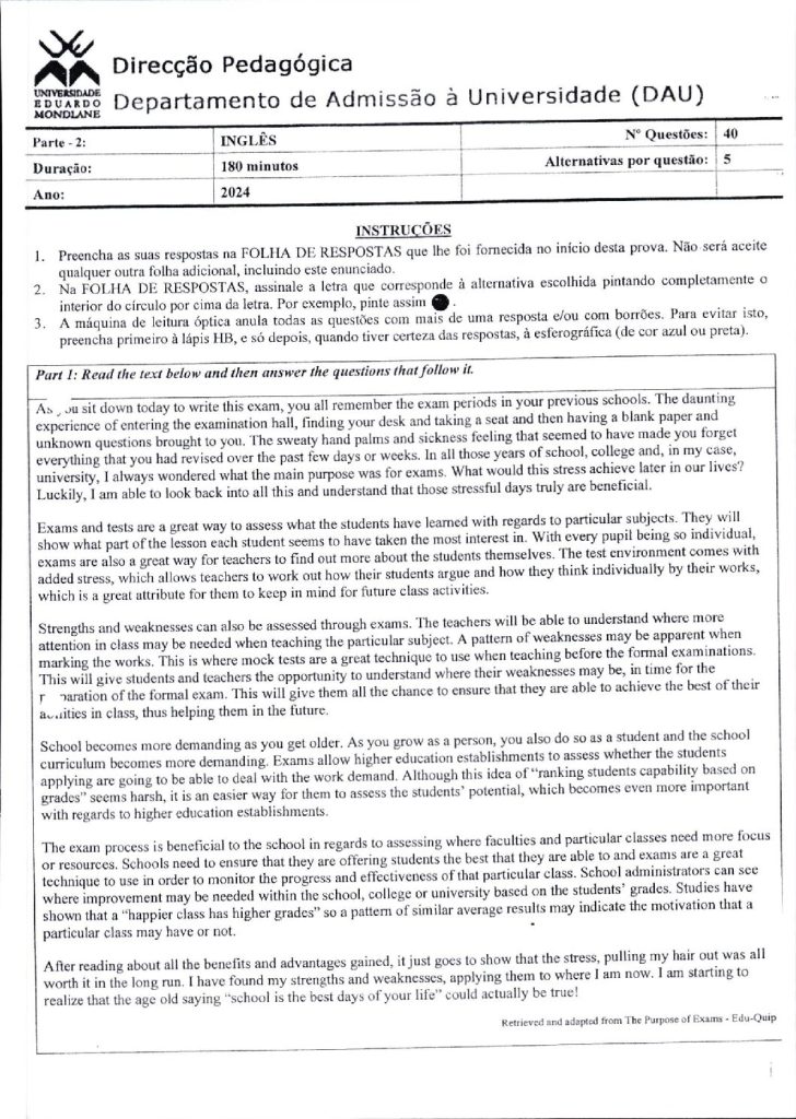 Capa de Inglês UEM 2024 (Enunciado)