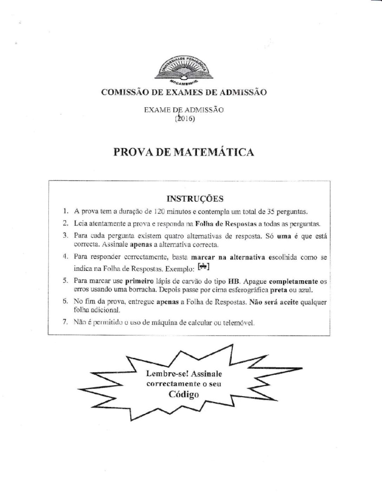 Matemática UP 2016 (Enunciado)