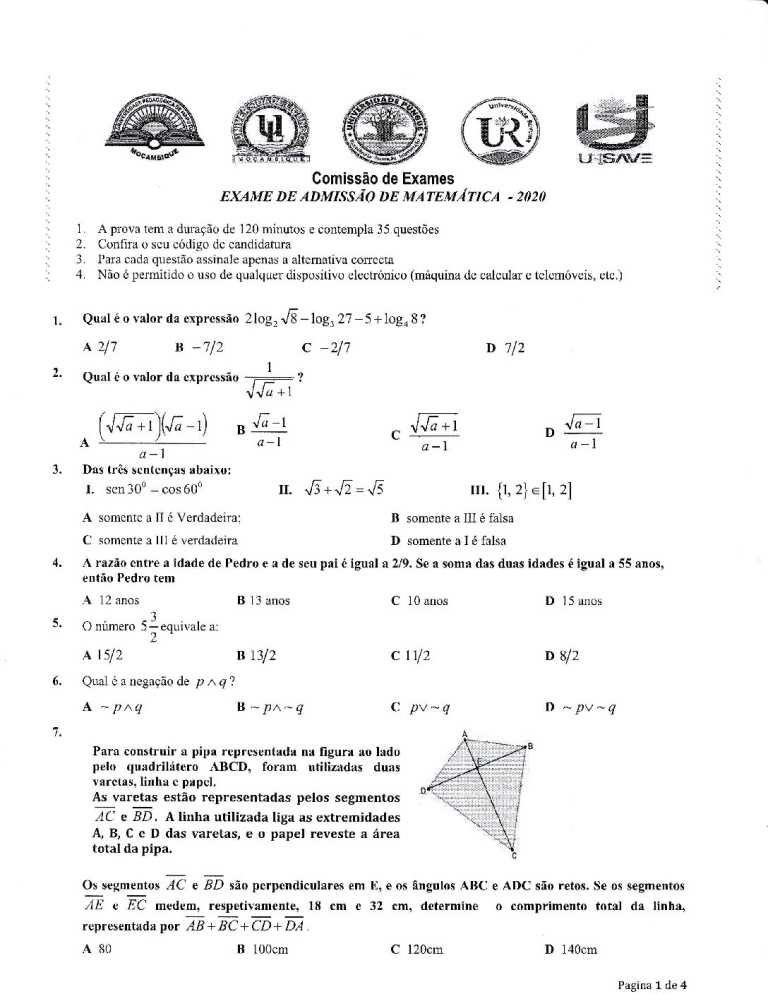 Matemática UP 2020 (Enunciado)