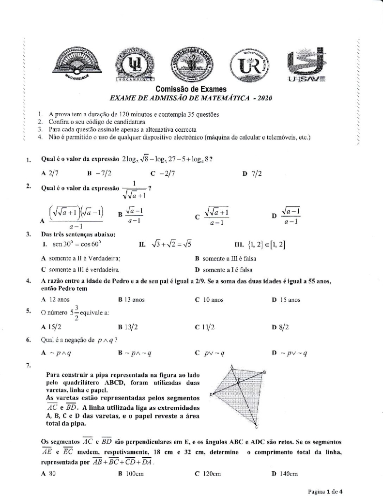 Capa de Matemática UP 2020 (Enunciado)