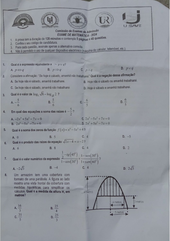Capa de Matemática UP 2024 (Enunciado)