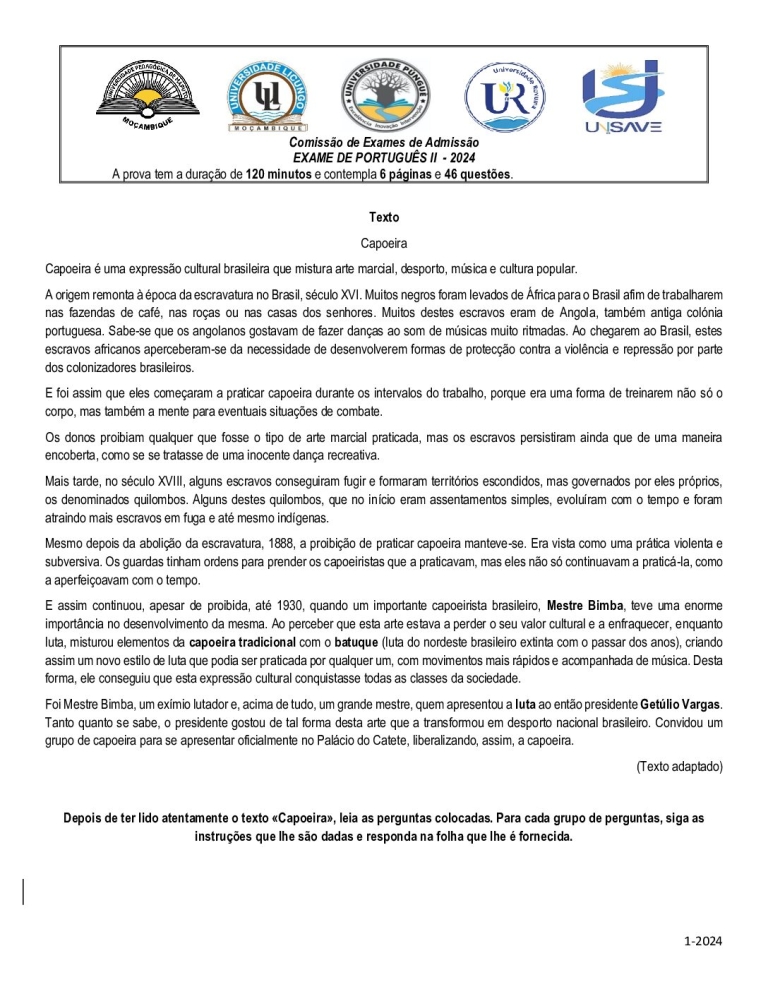 Português 2 UP 2024 (Enunciado)