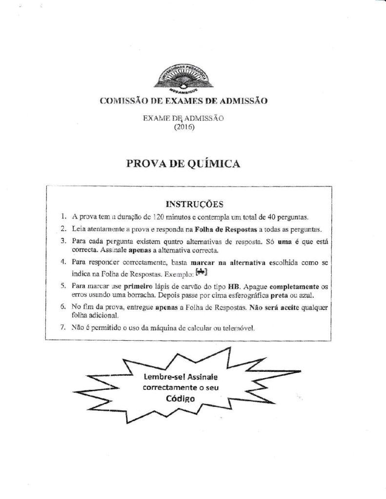 Capa de Química UP 2016 (Enunciado)