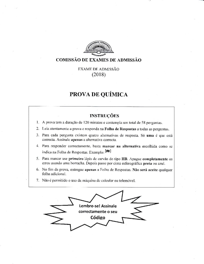 Capa de Química UP 2018 (Enunciado)