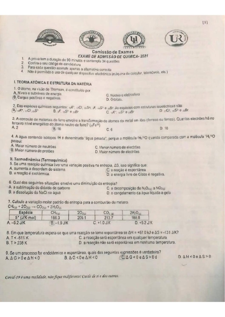 Capa de Química UP 2021 (Enunciado)