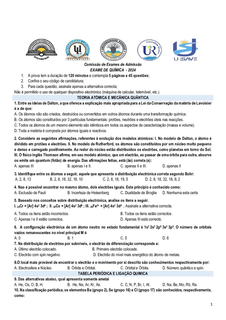 Capa de Química UP 2024 (Enunciado)
