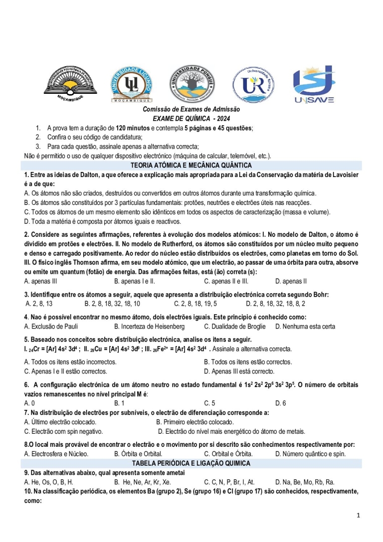 Química UP 2024 (Enunciado)