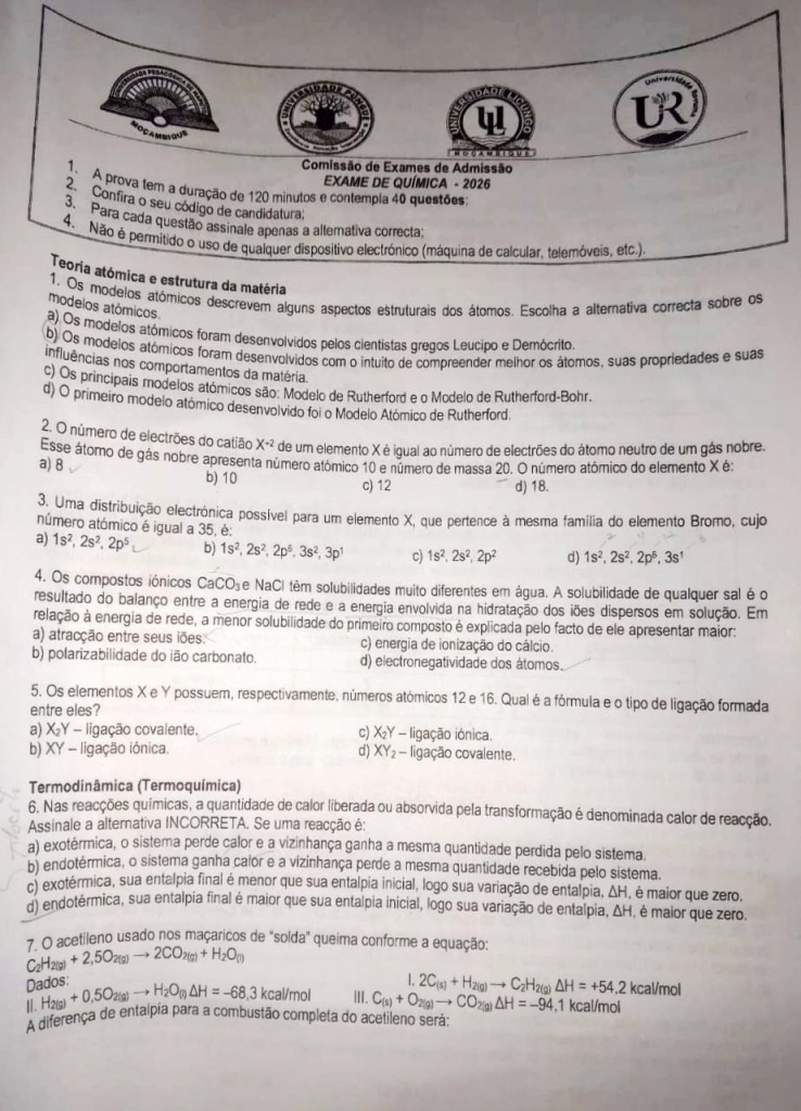 Capa de Química UP 2026 (Enunciado)