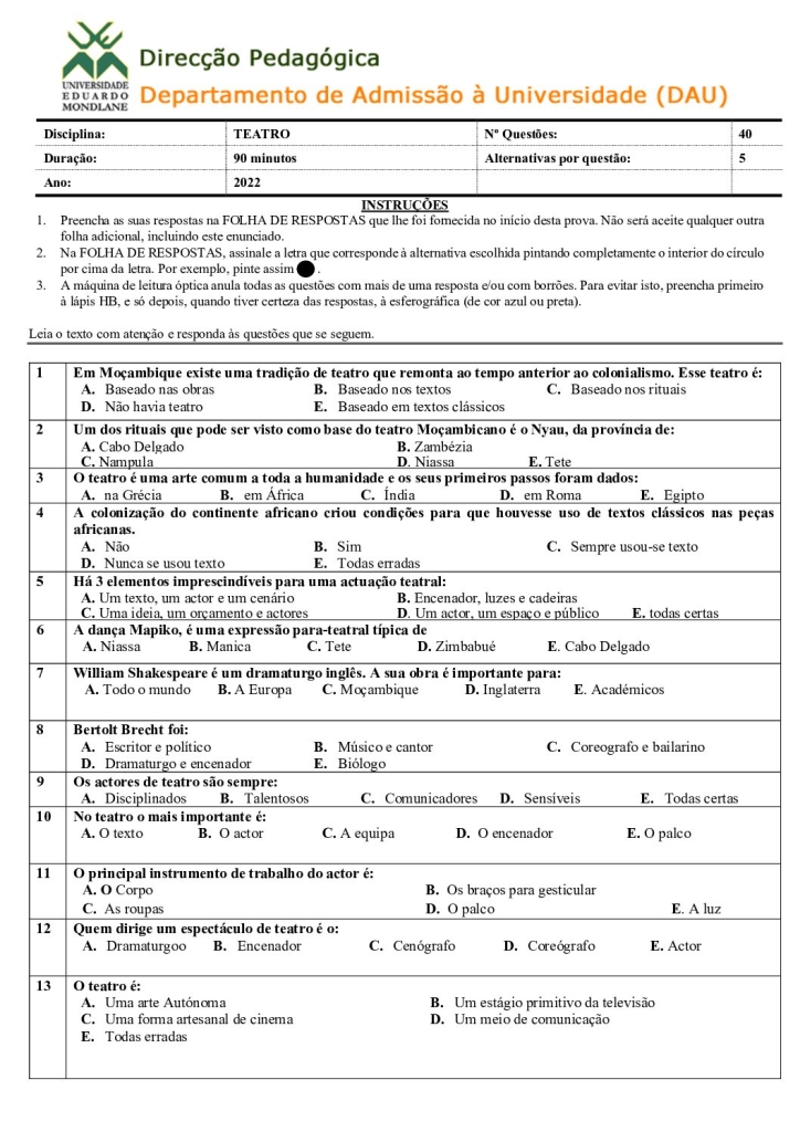 Capa de Teatro UEM 2022 (Enunciado)
